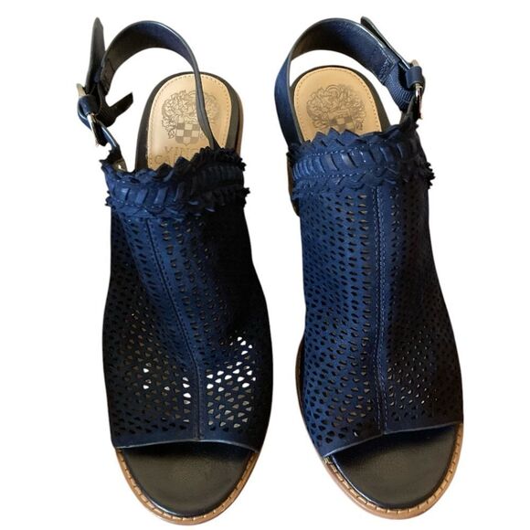 Vince Camuto Shoes Navy Blue Women's Size 8 Slingback Heels - Picture 8 of 11